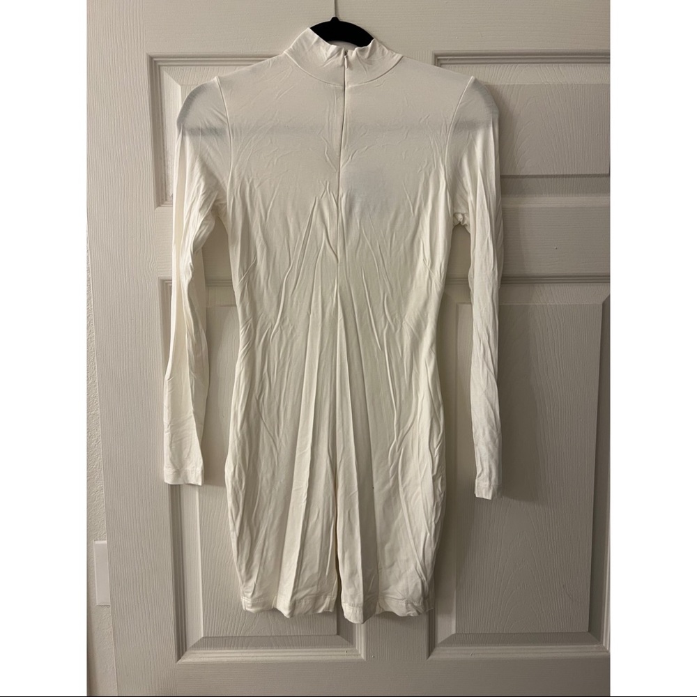 JLUXLABEL White Loretta Half Zip Romper
